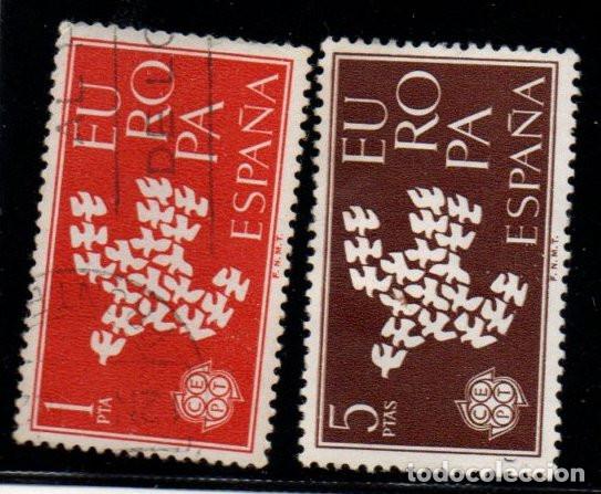 Sellos: SERIE SELLOS ESPA&Ntilde;A A&Ntilde;O 1961 EUROPA USADOS EDIFIL 1371-72