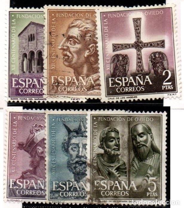 Sellos: SERIE SELLOS ESPA&Ntilde;A A&Ntilde;O 1961 OVIEDO USADOS EDIFIL N&ordm; 1394-99 COMPLETA