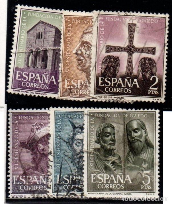 Sellos: SERIE SELLOS ESPA&Ntilde;A A&Ntilde;O 1961 OVIEDO USADOS EDIFIL N&ordm; 1394-99 COMPLETA