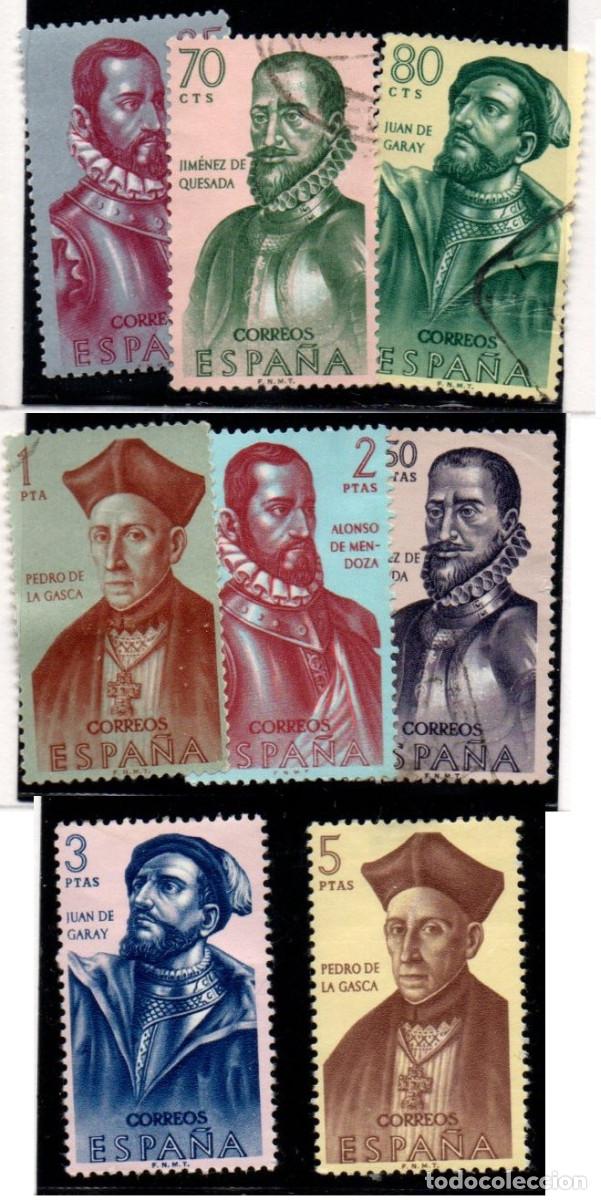 Sellos: SERIE SELLOS ESPA&Ntilde;A A&Ntilde;O 1962 FORJADORES USADOS EDIFIL N&ordm; 1454-61 COMPLETA