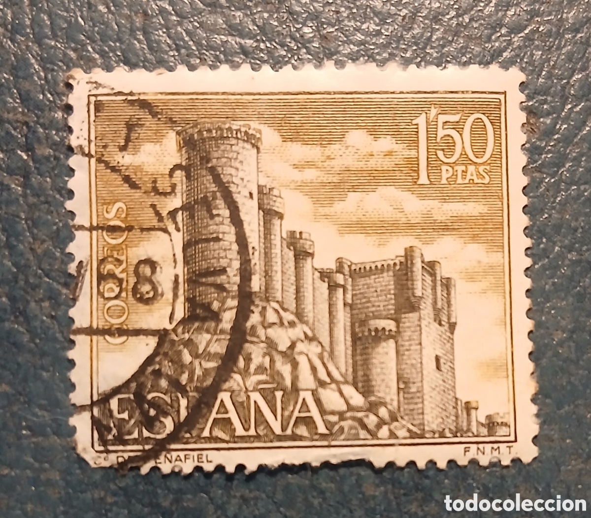 Sellos: 1 sello Espa&ntilde;a 1968 Castillos de Espa&ntilde;a. Pe&ntilde;afiel (Valladolid)
