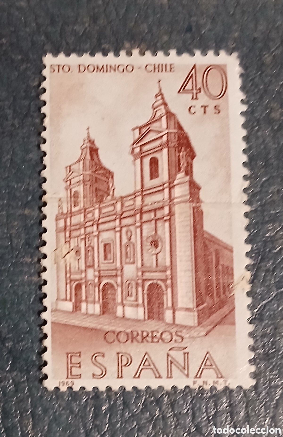 Sellos: 1 sello Espa&ntilde;a 1969 Forjadores de Am&eacute;rica. Convento Santo Domingo (Chile)