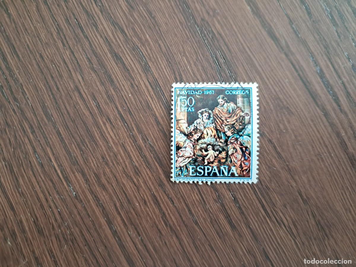Sellos: sello de Espa&ntilde;a usado, navidad 1967, nacimiento Salzillo. edifil 1838, a&ntilde;o 1967.