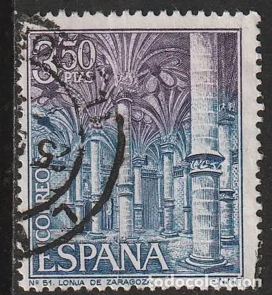 Sellos: Espa&ntilde;a 1970 Edifil 1986 Sello &ordm; Serie Turistica Columnas de la Loja (Zaragoza) Arquitectura