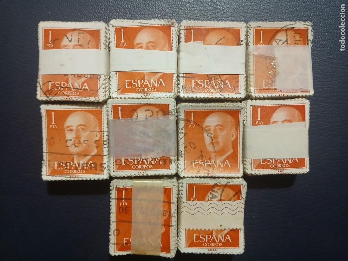 Sellos: A&Ntilde;O 1955-56 GENERAL FRANCO 10 PASTILLAS DE 1.000 SELLOS