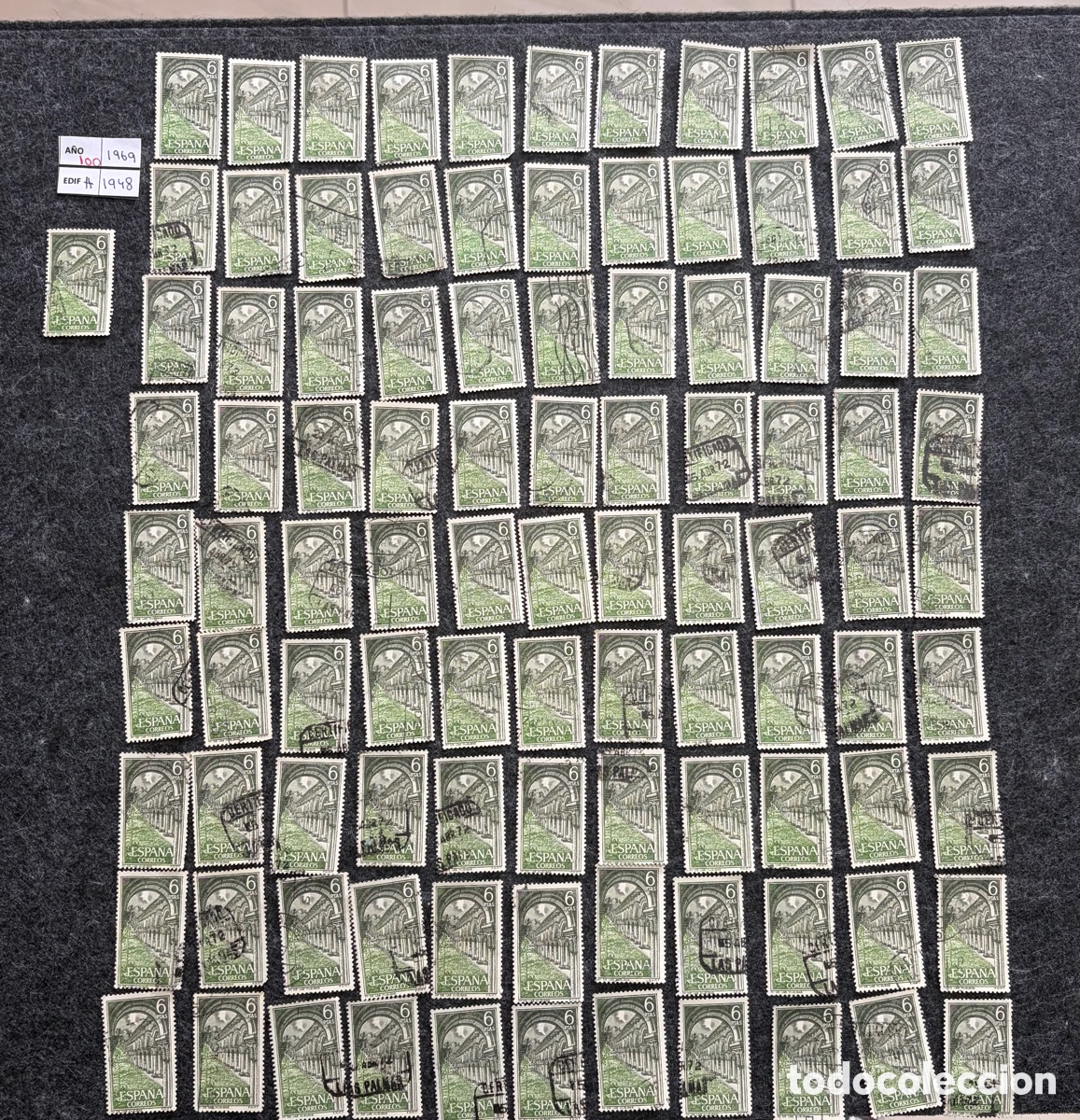 Sellos: Lote 100 Sellos Espa&ntilde;a 1969 Edifil 1948 Usados