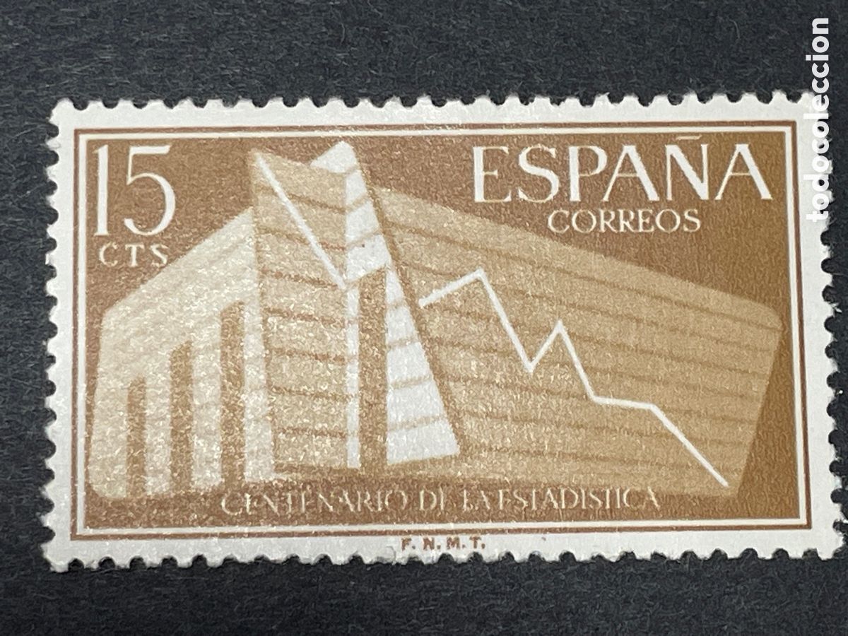 Sellos: Edifil 1196 15 Cts Centenario Estad&iacute;stica, nuevo sin fijasellos
