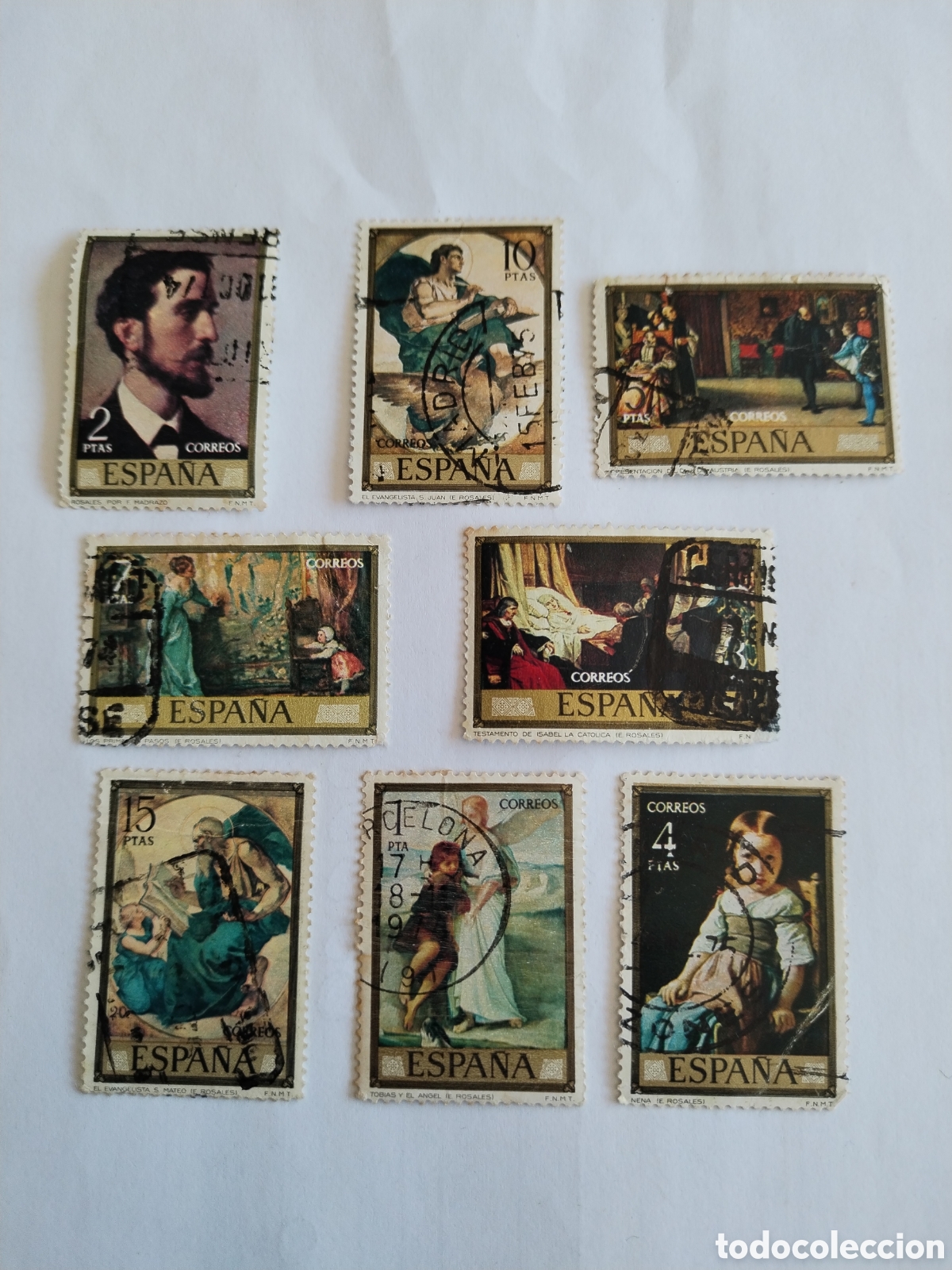 Sellos: Serie completa Sellos pintor Eduardo Rosales 1974 Edifil 2203/10