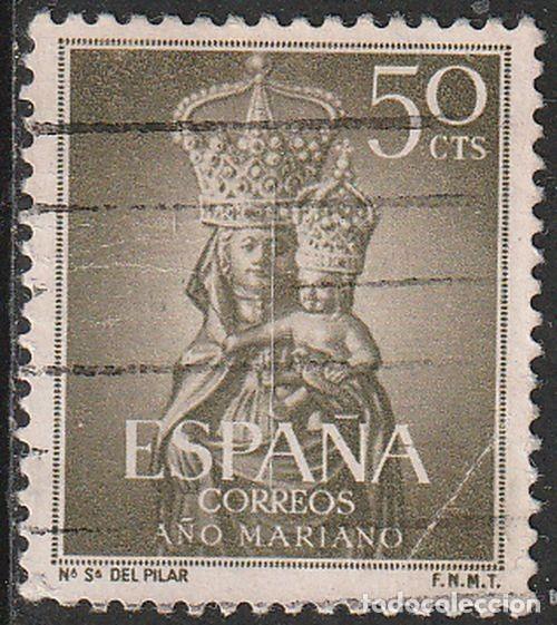 Sellos: Espa&ntilde;a 1954 Edifil 1136 Sello &ordm; A&ntilde;o Mariano Ntra. Sra. del Pilar Zaragoza Michel 1032 Yvert 847 Spai