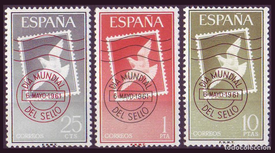 Sellos: 3v Espa&ntilde;a, 1961 | D&iacute;a del Sello | Edifil: 1348/50 - Yv: 1021/3 - Mi: 1243/5 MNH **