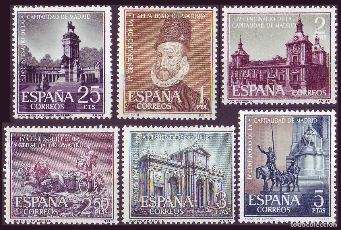 Sellos: 6v Espa&ntilde;a, 1961 | Madrid 400 years capital | Edifil: 1388/93 - Yv: 1061/6 - Mi: 1283/8 MNH **