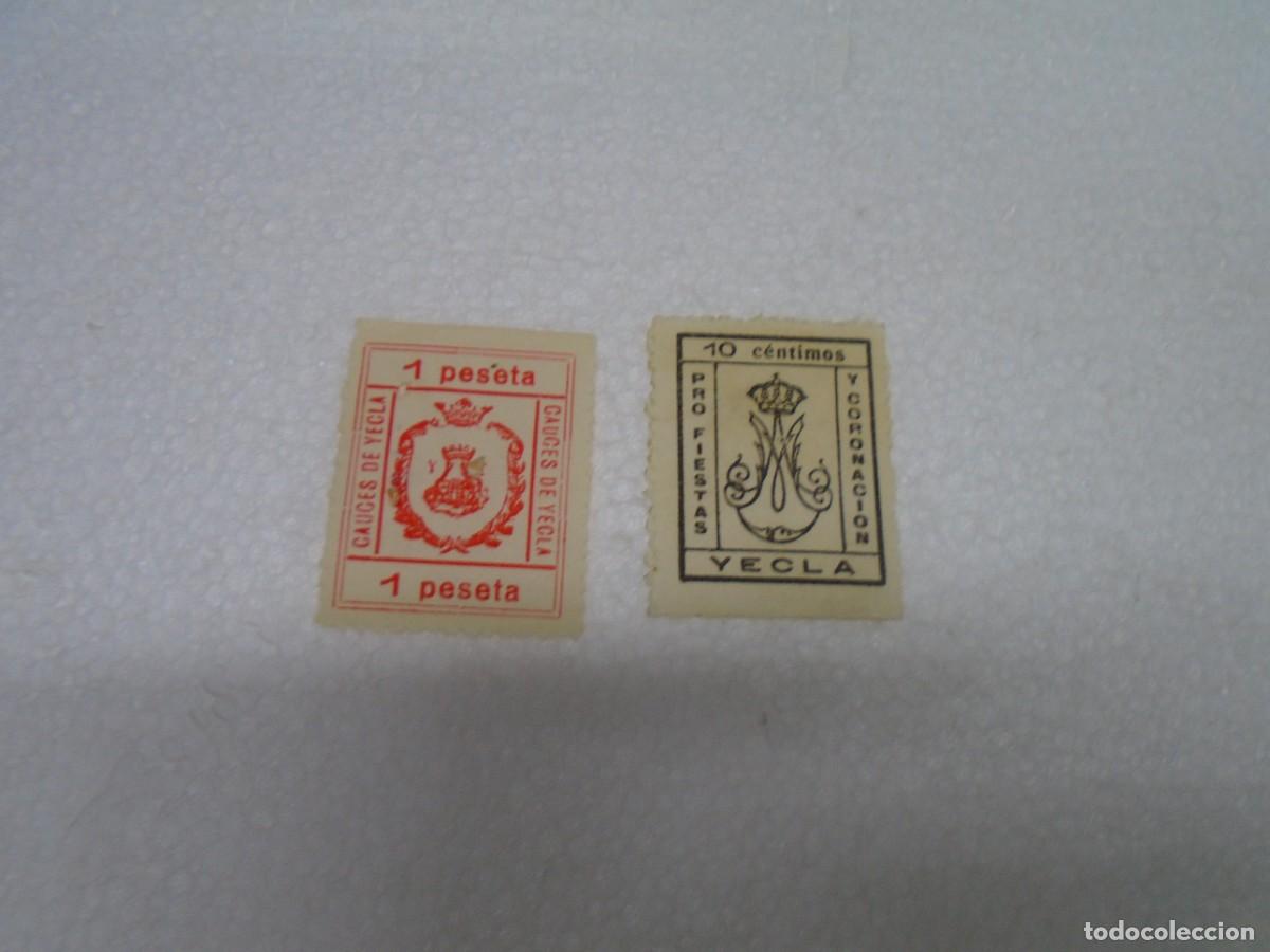 Sellos: ALICANTE. VI&Ntilde;ETAS CENTRAL NACIONAL SINDICALISTA 1 PTA(2) - 3 PTAS(2)