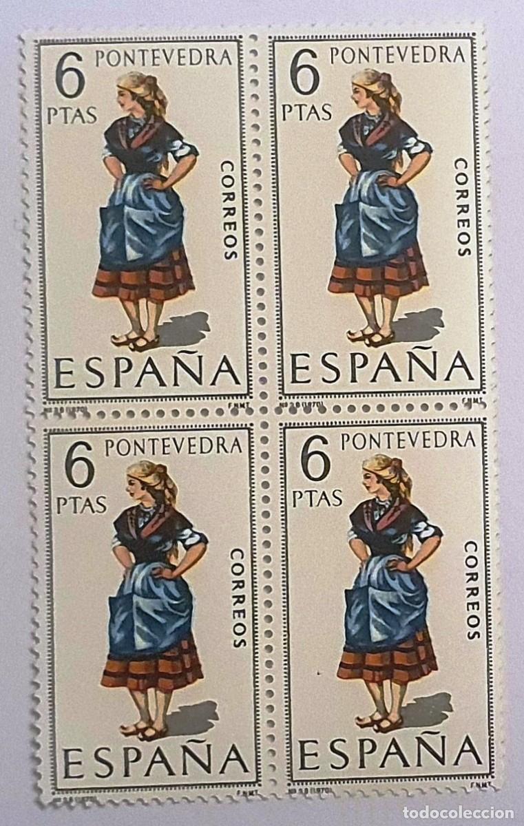 Sellos: TRAJES TIPICOS 1970. EDIFIL 1950. NUEVOS. BLOQUE DE CUATRO. PONTEVEDRA.