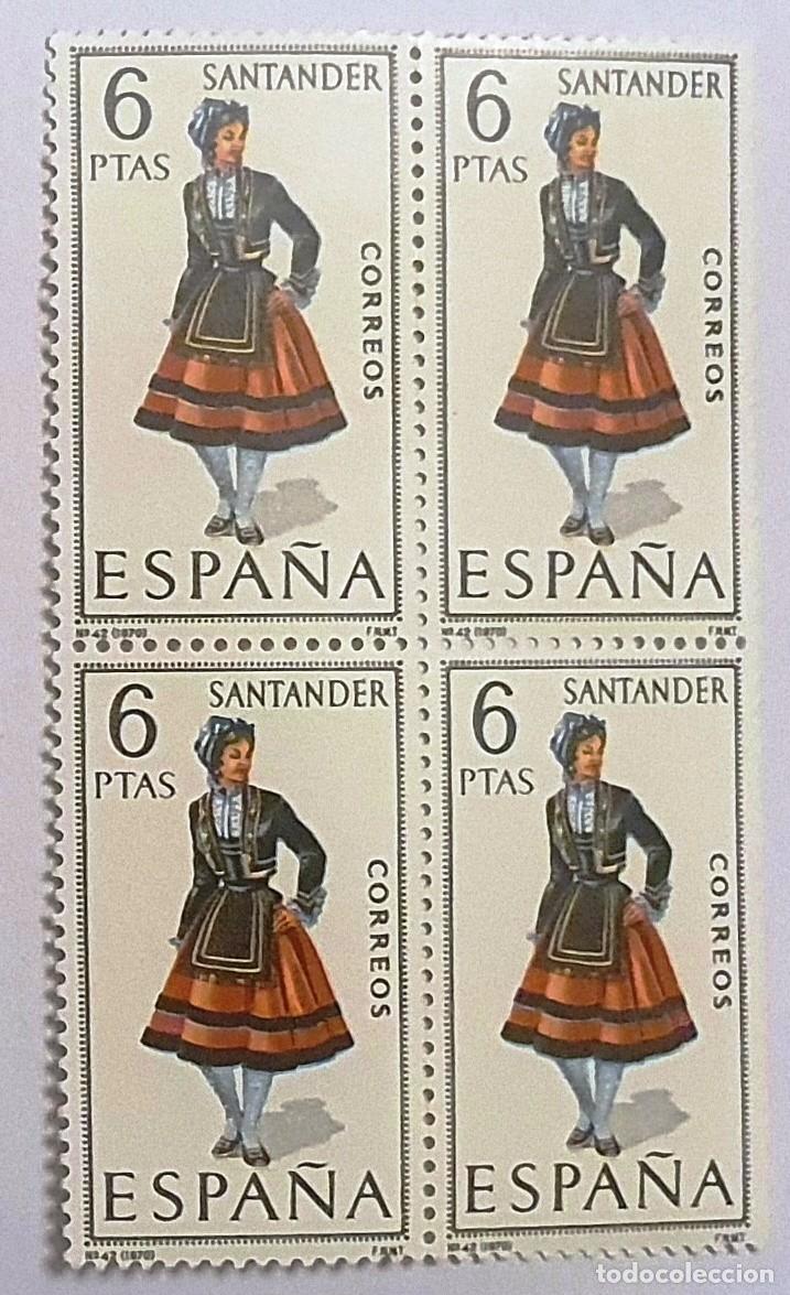 Sellos: TRAJES TIPICOS 1970. EDIFIL 1954. NUEVOS. BLOQUE DE CUATRO. SANTANDER.