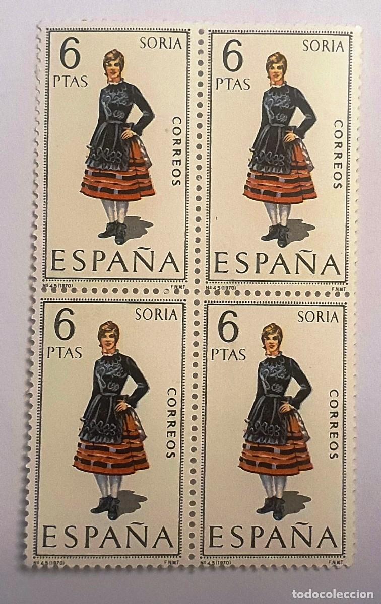 Sellos: TRAJES TIPICOS 1970. EDIFIL 1957. NUEVOS. BLOQUE DE CUATRO. SORIA.