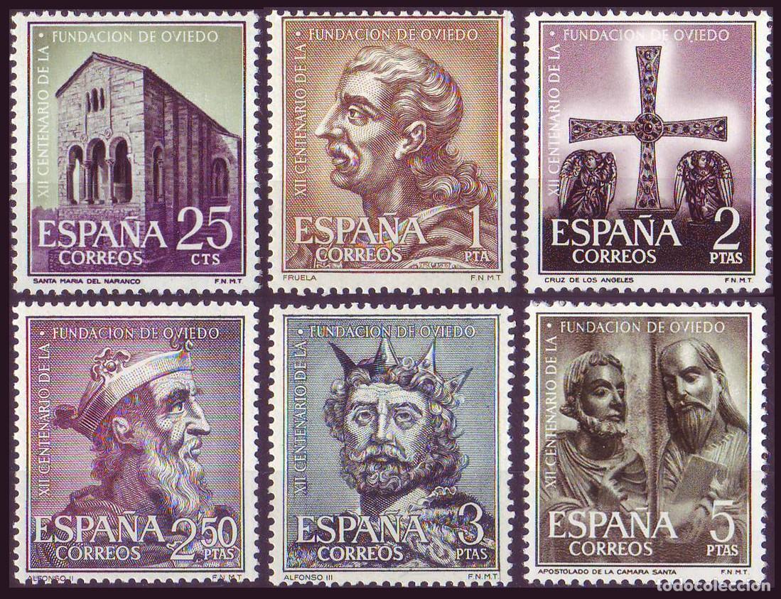 Sellos: 6v Espa&ntilde;a, 1961 | 1200 years Oviedo | Edifil: 1394/9 - Yv: 1067/72 - Mi: 1289/94 MNH **