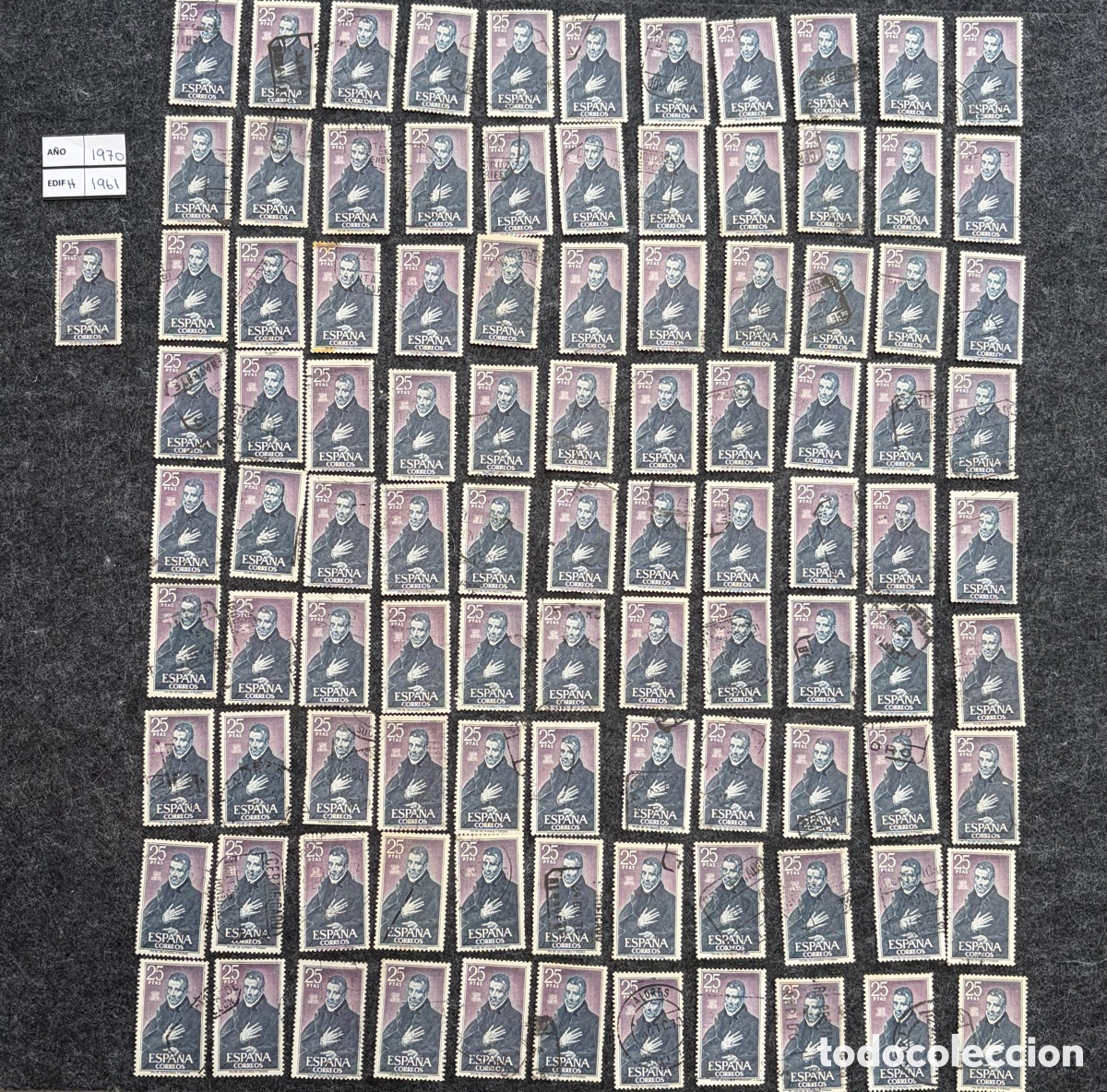 Sellos: Lote 100 sellos Espa&ntilde;a 1970 Edifil 1961 Beato Juan de &Aacute;vila usados