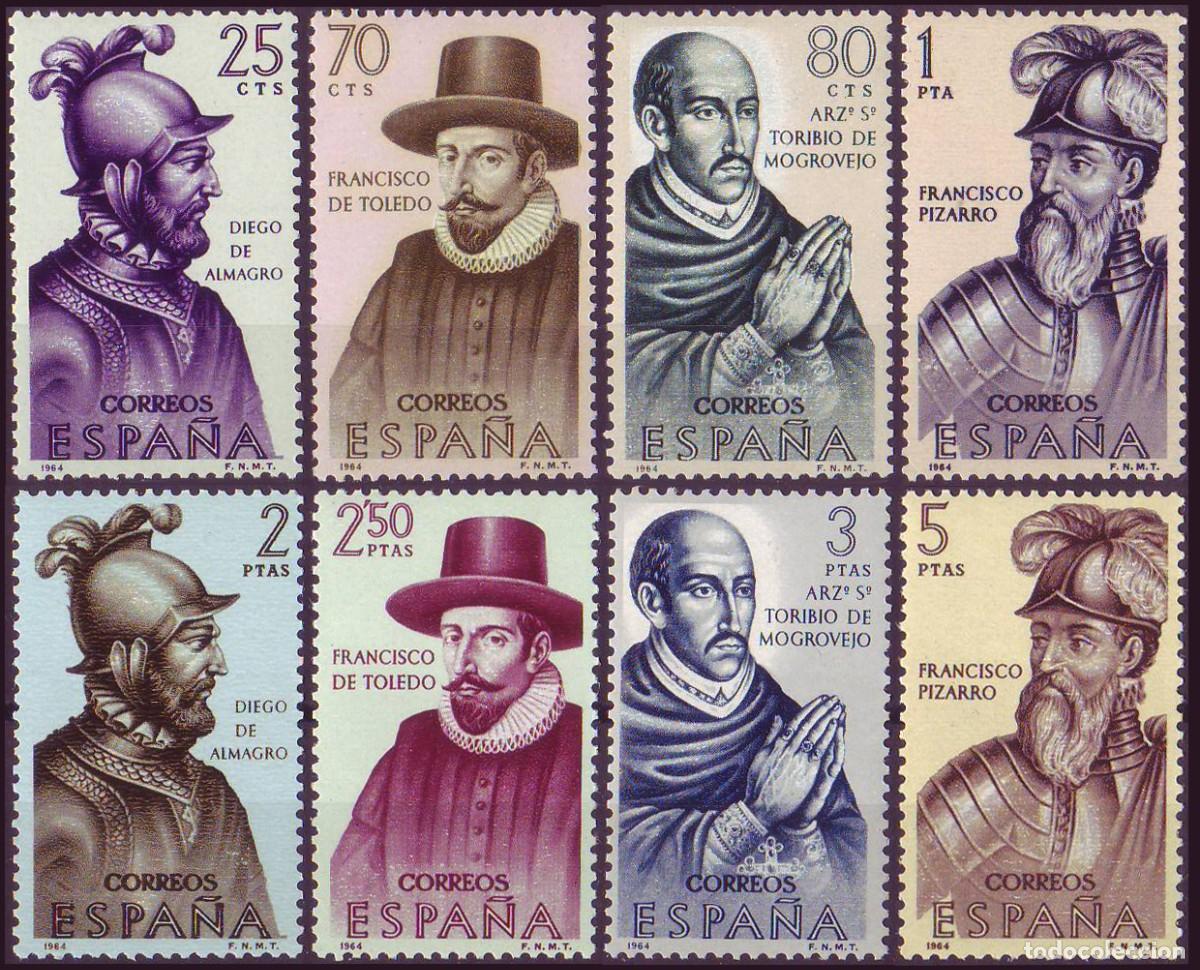 Sellos: 8v Espa&ntilde;a, 1964 | Forjadores de Am&eacute;rica (V) | Edifil: 1622/9 - Yv: 1286/93 - Mi: 1511/8 MNH **
