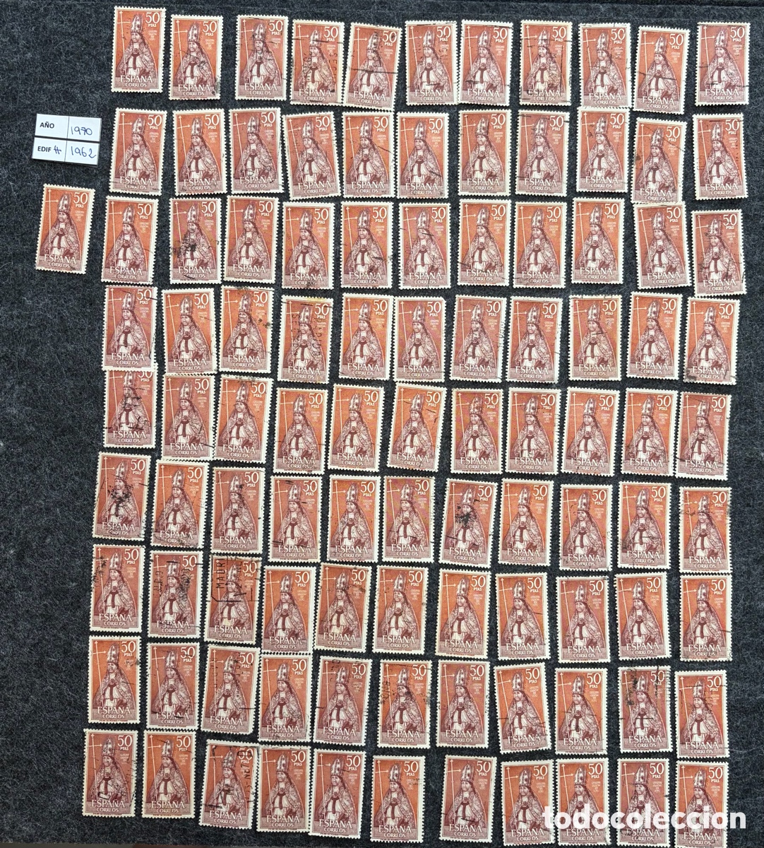 Sellos: Lote 100 sellos Espa&ntilde;a 1970 Edifil 1962