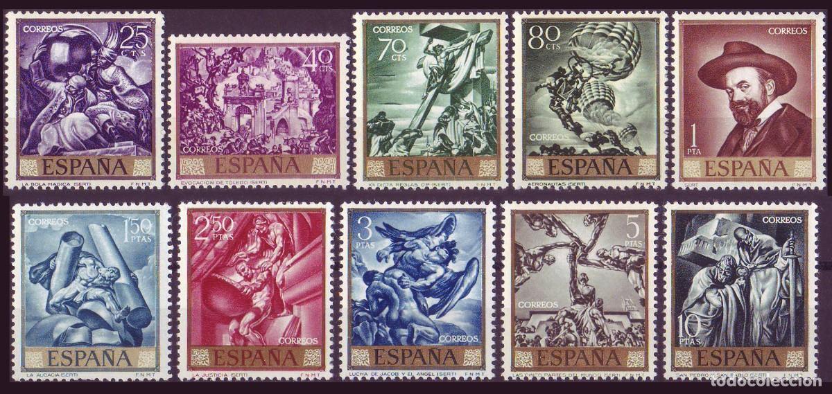 Sellos: 10v Espa&ntilde;a, 1966 | J. M. Sert | Edifil: 1710/9 - Yv: 1367/76 - Mi: 1599/608 MNH **