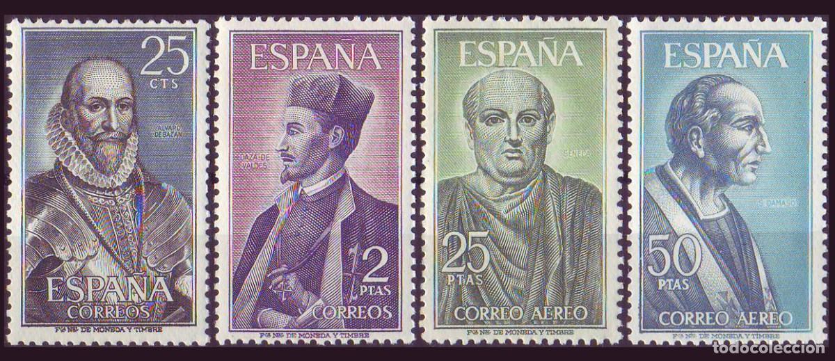 Sellos: 4v Espa&ntilde;a, 1966 | Personajes Espa&ntilde;oles | Edifil: 1705/8 - Yv: 1364/5 + A296/7 - Mi: 1593/6 MNH **