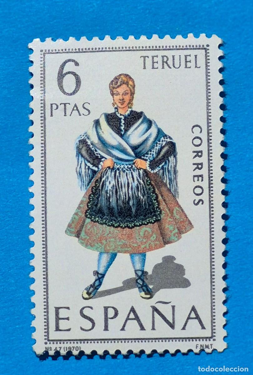 Sellos: TRAJES REGIONALES&ndash; TERUEL n&ordm; 47 - 6 pta.-ESPA&Ntilde;A 1970-EDIFIL 1959 nuevo