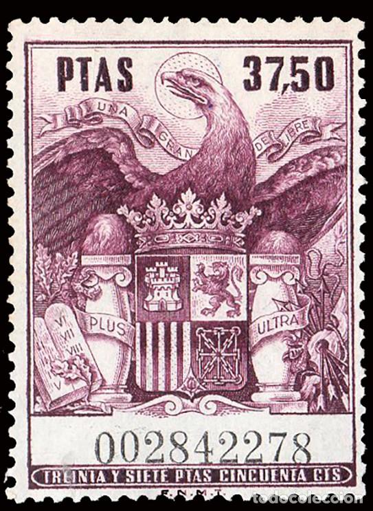 Sellos: Espa&ntilde;a - Fiscales - P&oacute;lizas - Alemany (*) 703 - 1961 - 37,50 Ptas.