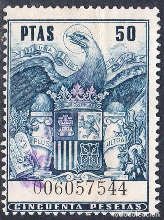 Sellos: Espa&ntilde;a - Fiscales - P&oacute;lizas - Alemany o 704 - 1961 - 50 Ptas.