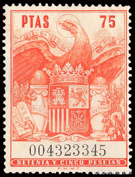 Sellos: Espa&ntilde;a - Fiscales - P&oacute;lizas - Alemany (*) 705 - 1961 - 75 Ptas.