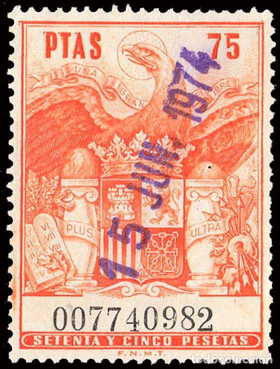 Sellos: Espa&ntilde;a - Fiscales - P&oacute;lizas - Alemany o 705 - 1961 - 75 Ptas.