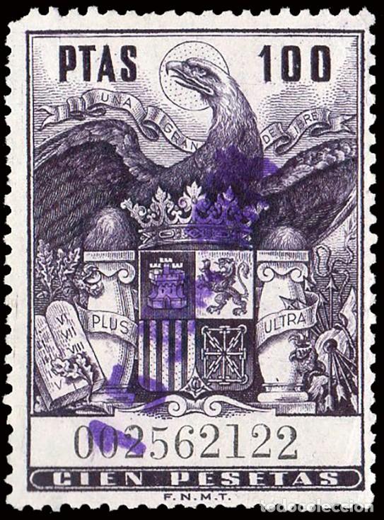 Sellos: Espa&ntilde;a - Fiscales - P&oacute;lizas - Alemany o 706 - 1961 - 100 Ptas.