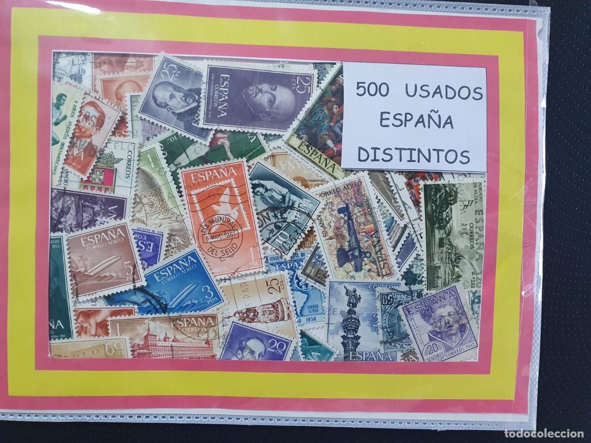 Sellos: LOTE DE 500 SELLOS USADOS DE ESPA&Ntilde;A DISTINTOS