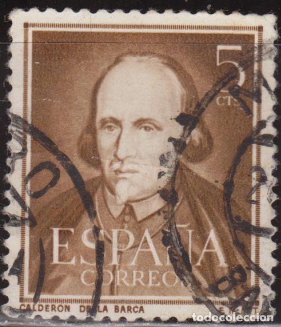 Sellos: Espa&ntilde;a 1950 Edifil 1071 Sello &ordm; Literatos Pedro Calder&oacute;n de la Barca Michel 994 Yvert 821Spain Stamp