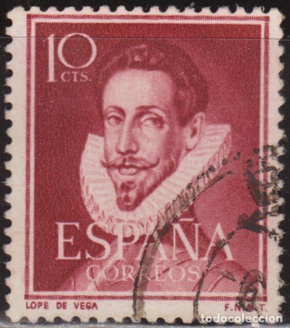 Sellos: Espa&ntilde;a 1950 Edifil 1072 Sello &ordm; Literatos Felix Lope de Vega Michel 995 Yvert 822 Spain Stamps