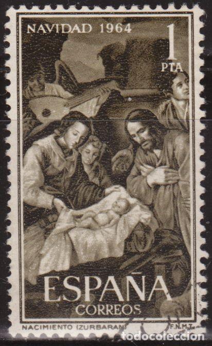 Sellos: Espa&ntilde;a 1964 Edifil 1630 Sello &ordm; Navidad Arte Pintura Nacimiento Francisco de Zurbar&aacute;n Michel 1523