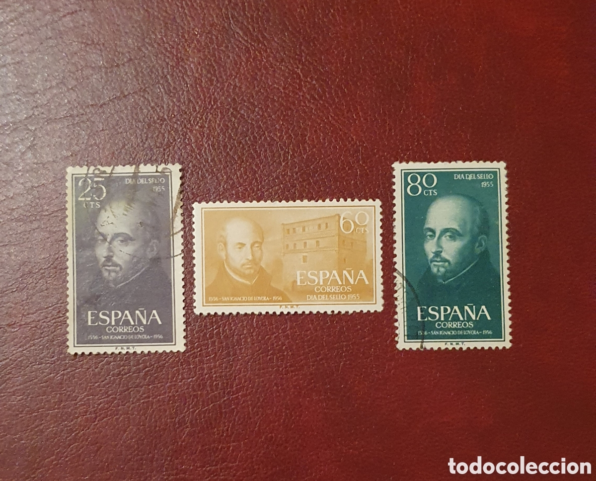 Sellos: Edifil 1166, 1167 y 1168. A&ntilde;o 1955