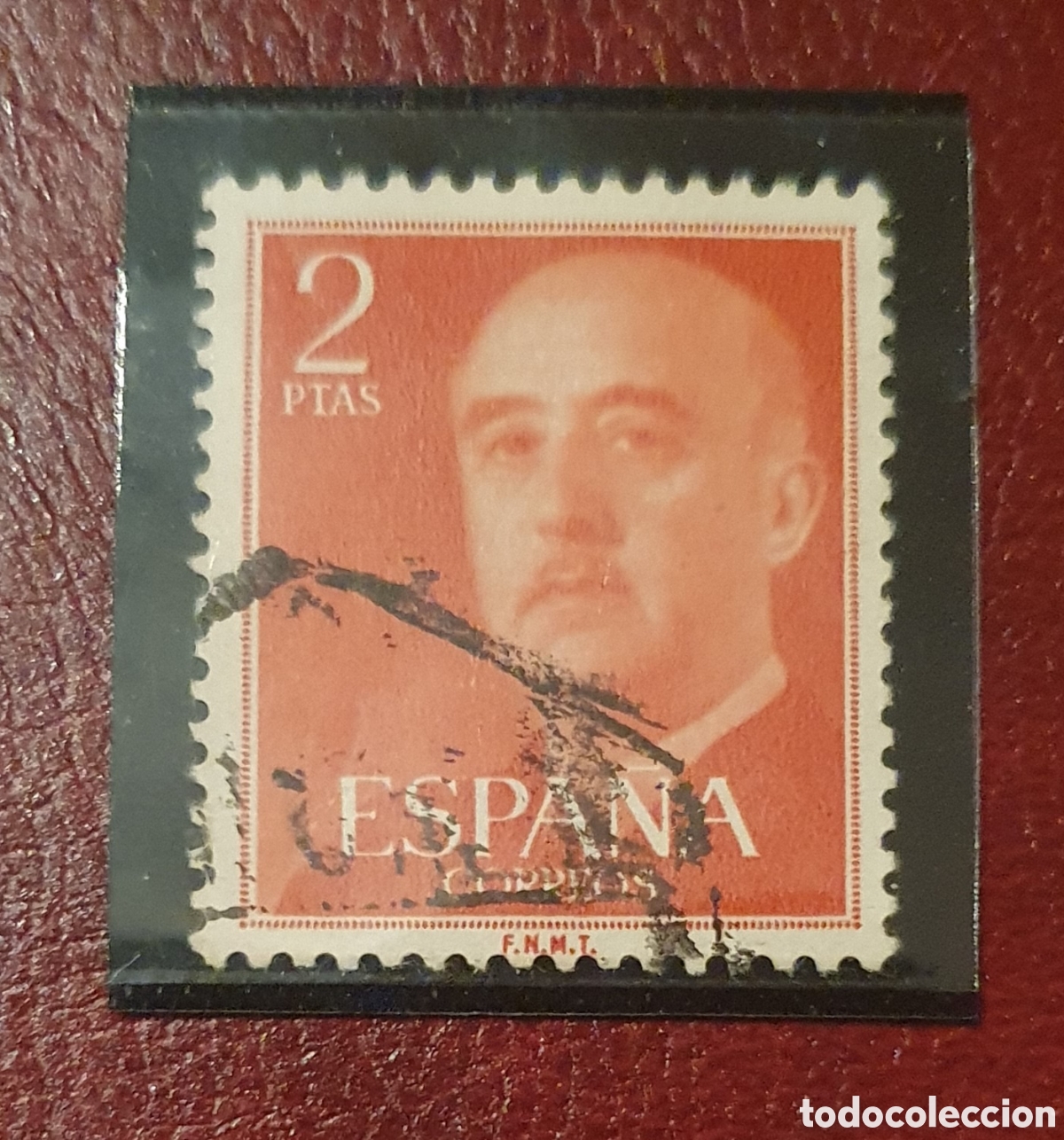 Sellos: 2 pesetas rojo. Edifil 1157