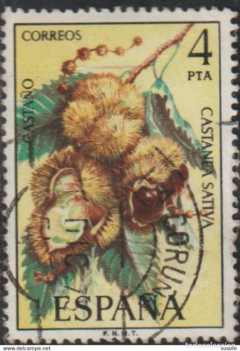 Sellos: Espa&ntilde;a 1975 Edifil 2257 Sello &ordm; Flora Frutas Casta&ntilde;a (Castanea Sativa) Michel 2149 Yvert 1901 Spain