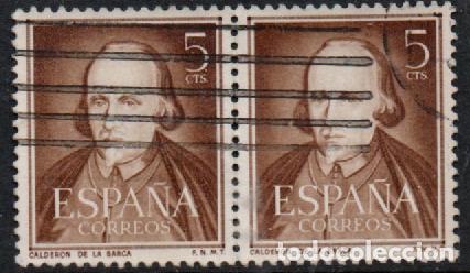 Sellos: EDIFIL N&ordm; 1071, CALDERON DE LA BARCA, USADO EN PAREJA - Foto 1