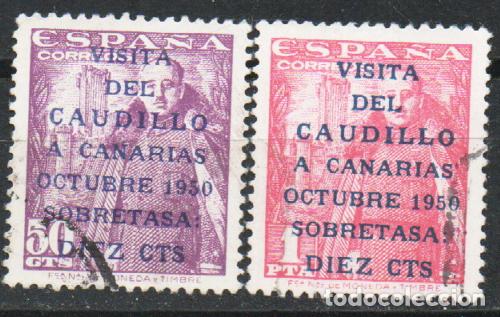 Sellos: EDIFIL 1088/9, VISITA A CANARIAS, SERIE COMPLETA, USADO, LOS DE LA FOTO, LUJO