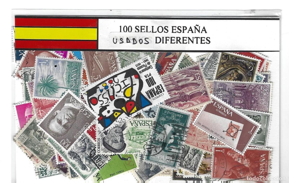 Sellos: SELLOS ESPA&Ntilde;A USADOS PAQUETE DE 100