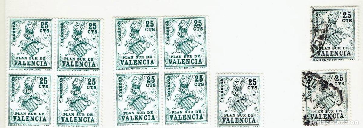 Sellos: FA9195. VALENCIA. 1963, 15 de enero. Escudos. Valores de 25c.