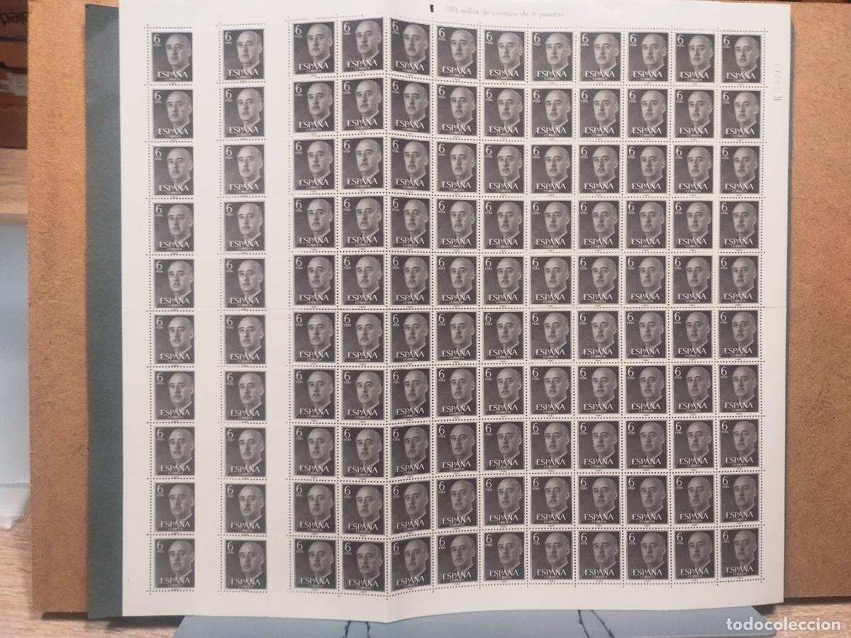 Stamps: ESPA&Ntilde;A. EDIFIL 1161. FRANCISCO FRANCO 6 PTAS. GRIS NEGRUZCO. 300 SELLOS EN PLIEGOS Y BLOQUES