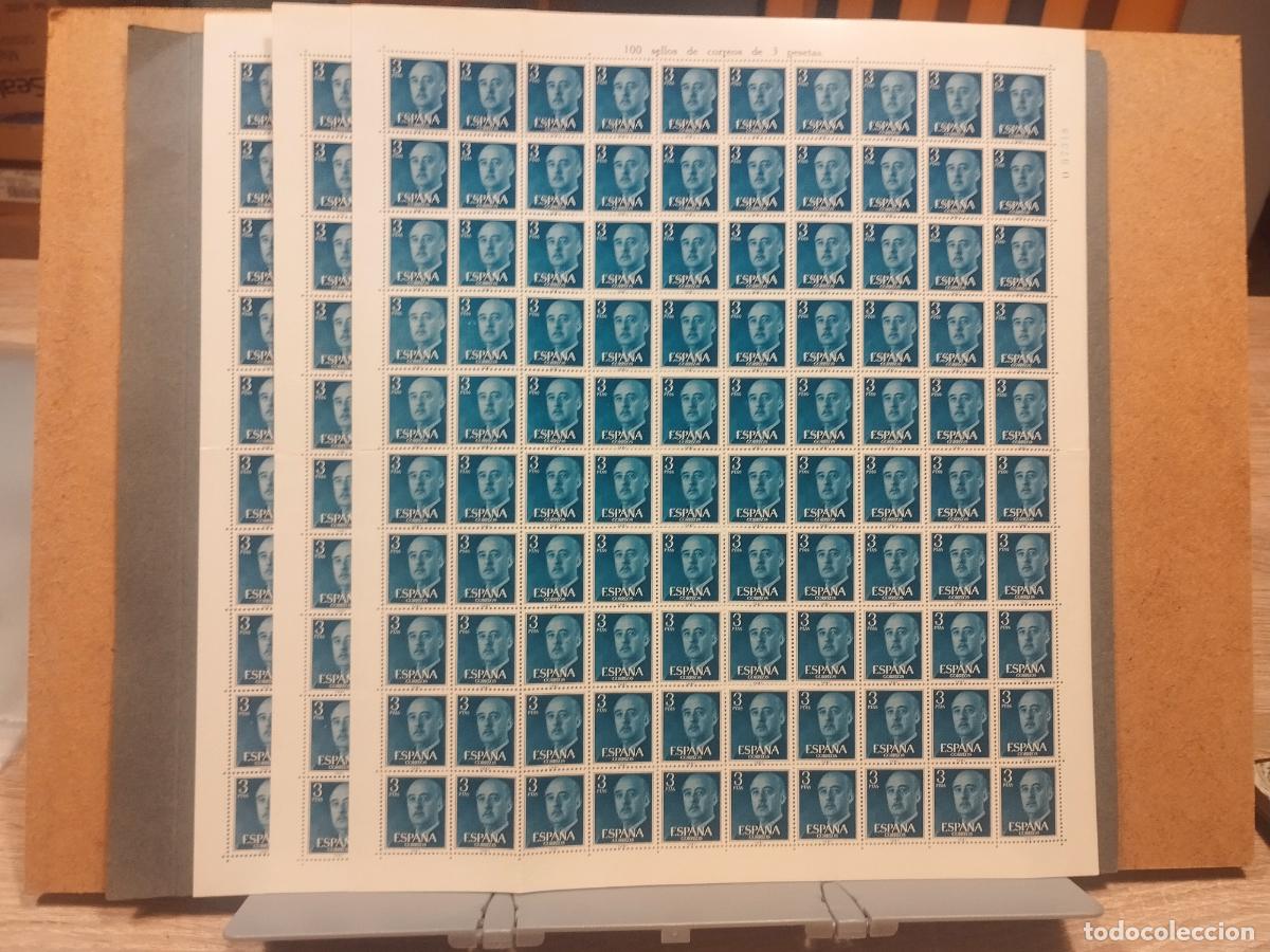 Francobolli: ESPA&Ntilde;A. EDIFIL 1159. FRANCISCO FRANCO 3 PTAS. AZUL. 300 SELLOS EN PLIEGOS