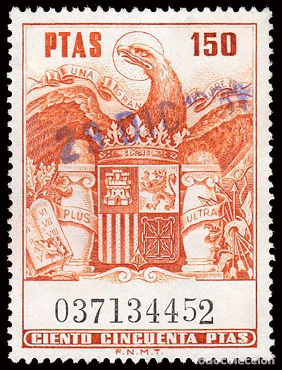 Sellos: Espa&ntilde;a - Fiscales - P&oacute;lizas - Alemany o 725 - 1973/82 - 150 Ptas.