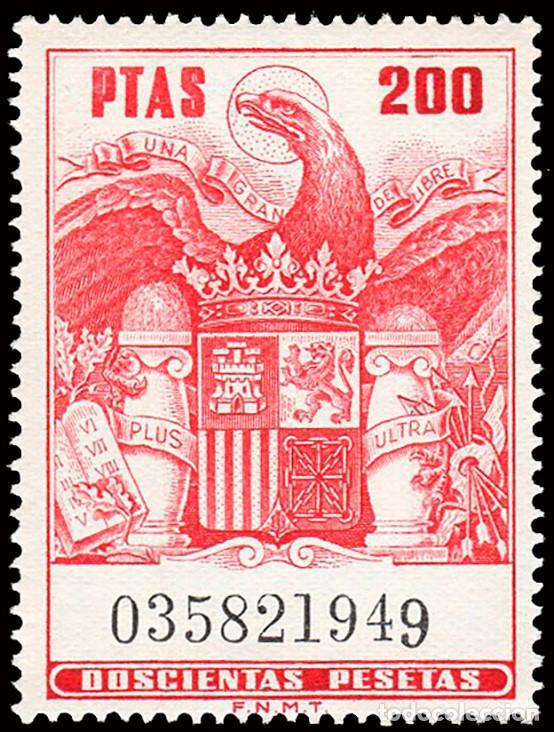 Sellos: Espa&ntilde;a - Fiscales - P&oacute;lizas - Alemany ** 726 - 1973/82 - 200 Ptas.