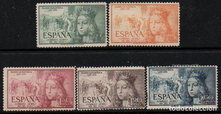 Sellos: EDIFIL 1097/101, V CENTENARIO DE ISABEL LA CATOLICA AEREO SERIE COMPLETA NUEVO SIN SE&Ntilde;AL DE CHARNELA