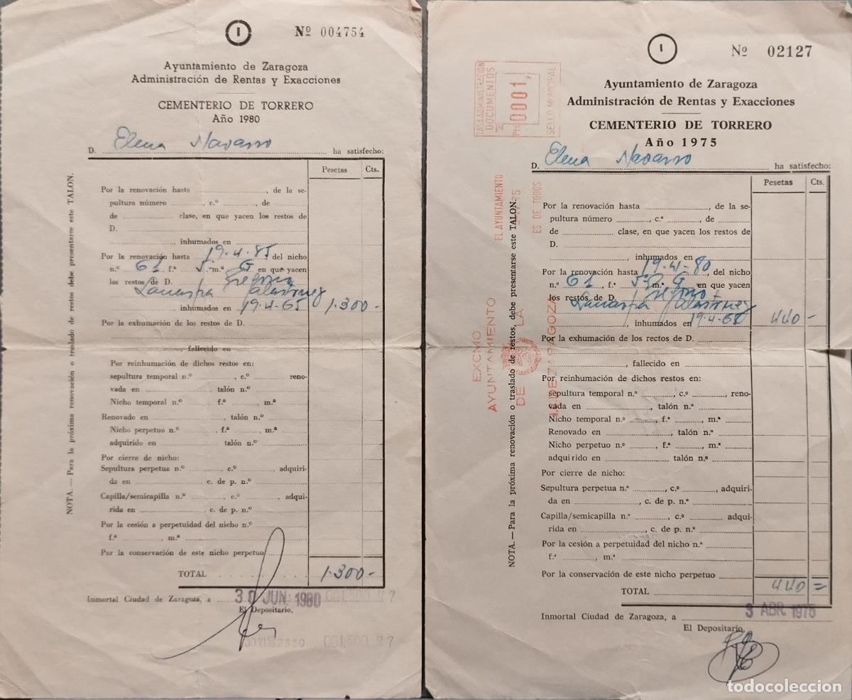 Timbres: FRANQUIGRAFO EN ROJO. EXCMO AYUNTAMIENTO DE ZARAGOZA. TASA ADMON. DOCUMENTOS 1975. LEER DESCRIPCION