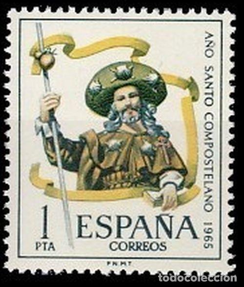 Sellos: Espa&ntilde;a 1965 Edifil 1672 Sello ** A&ntilde;o Santo Compostelano Peregrino Michel 1557 Yvert 1332 Spain Stamp