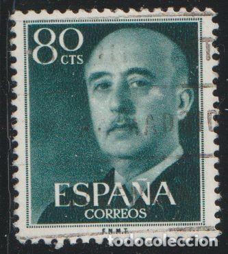 Sellos: Espa&ntilde;a 1955 Edifil 1152 Sello &ordm; General Francisco Franco Bahamonde (1892-1975) Michel 1049 Yvert 863